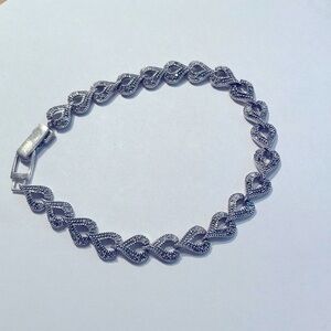 Vintage Sterling Silver and Marcasite bracelet # 856